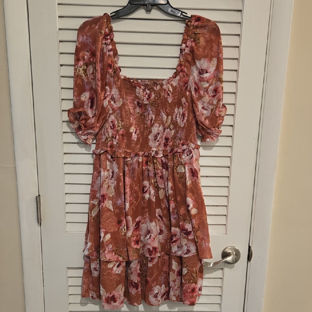 ARULA Floral Pink and White Mini Dress sz X
